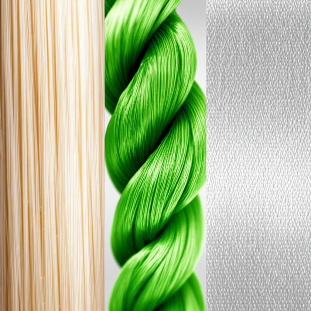 a microscopic comparison of silk cotton and polyester satin fibers