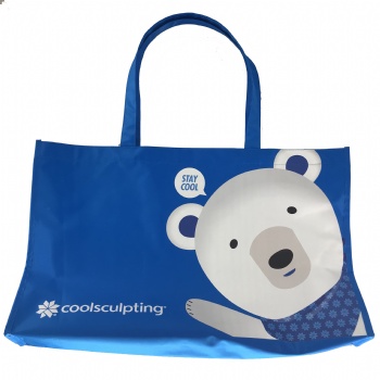 Blue hand shopping bag