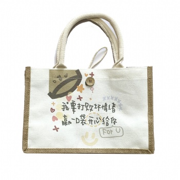 Cotton and linen tote bag