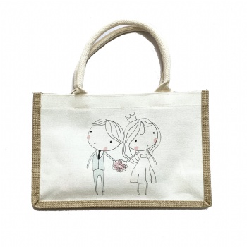 Cotton and linen tote bag