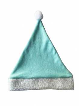 Fuzzy and Festive: Lake Blue Fleece Christmas Hats - Customizable!