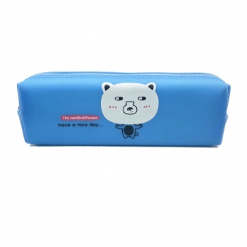 pu pencil bag (blue)