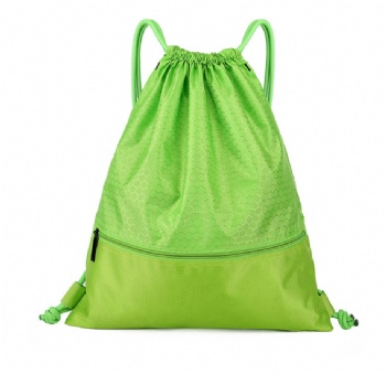 Soccer Texture Drawstring Bag - 600D Oxford Promotional Backpack