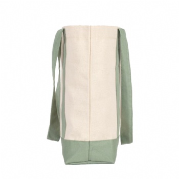 Oversized Cotton Canvas Tote Bag – Mint Green Handles, Durable & Reusable