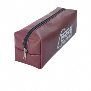 Custom Coffee Brown PU Pencil Case - Durable Zippered Pouch Manufacturer