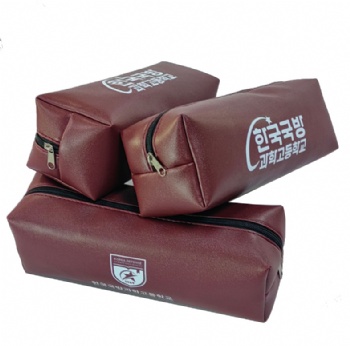 Custom Coffee Brown PU Pencil Case - Durable Zippered Pouch Manufacturer