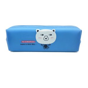 Blue PU Bear Pencil Case 2
