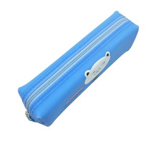 Blue PU Bear Pencil Case 3