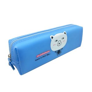 Blue PU Bear Pencil Case 4