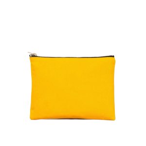 Yellow Twill Makeup Clutch 1