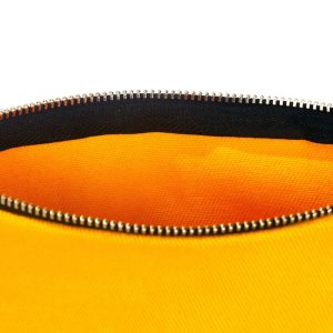 Yellow Twill Makeup Clutch 2