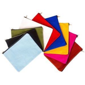 Yellow Twill Makeup Clutch 4
