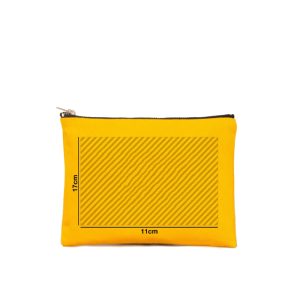 Yellow Twill Makeup Clutch 5