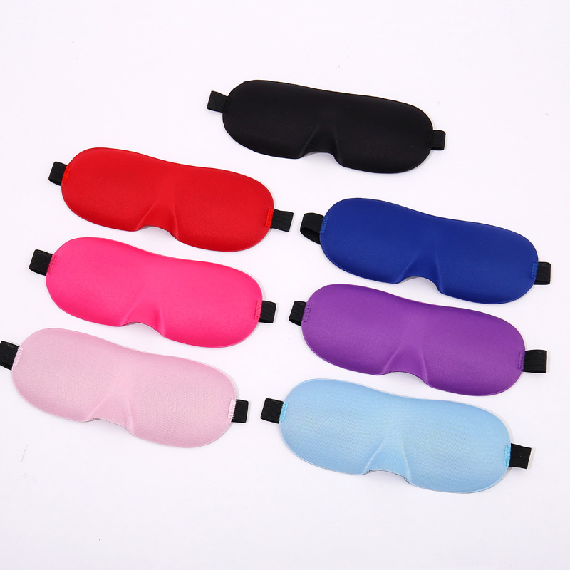 7 colors 3D molded satin sleep mask set for travel and hotel promotions