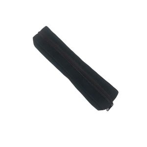Black makeup brush storage pouch angled view