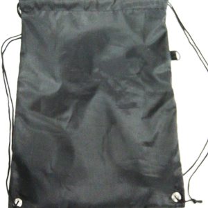 Plain black back view of the drawstring backpack suitable for custom logo printing