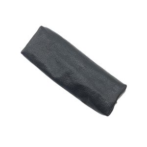 Black grain leather pencil case angled view