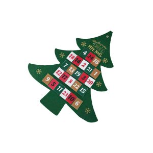 Custom felt advent calendar with removable day numbers for Christmas countdown