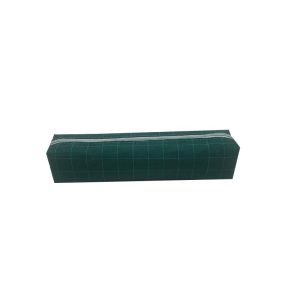 Dark green grid pencil case back view showing structured base