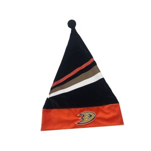 Black and orange crystal super soft Santa hat with embroidery and pom-pom