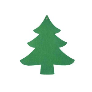 Back view of 0.5cm thick green felt advent calendar tree with hanging eyelet