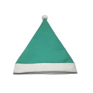 Green felt Santa hat 30x40cm front view with white trim