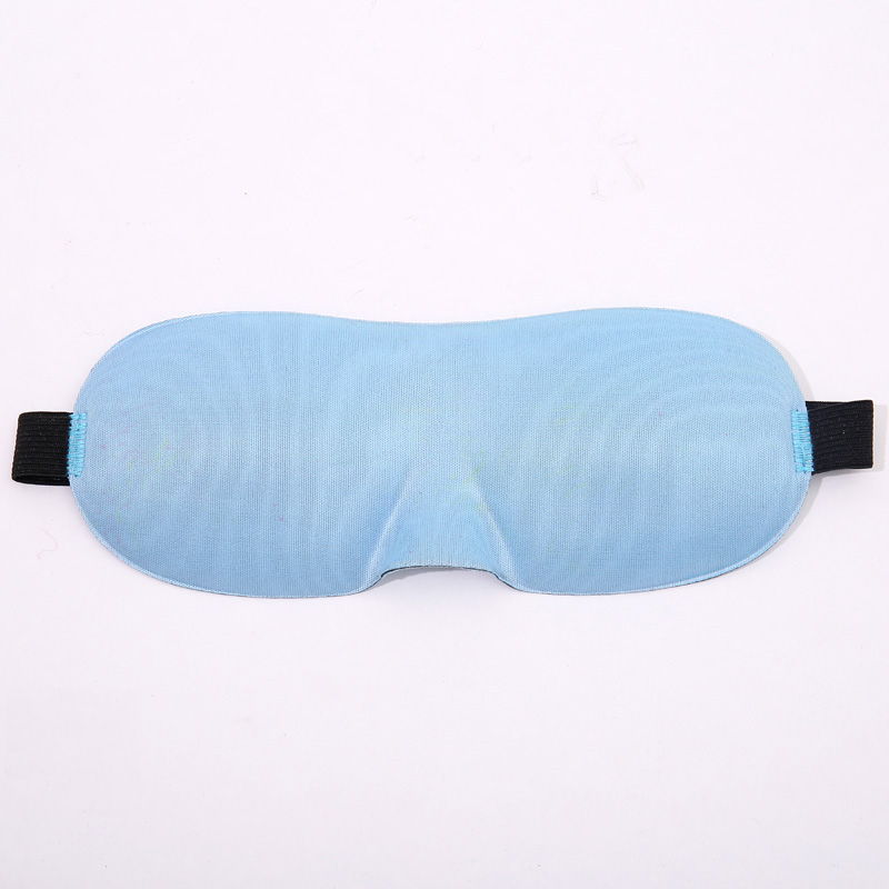 Light blue 3D molded satin sleep mask with elastic band