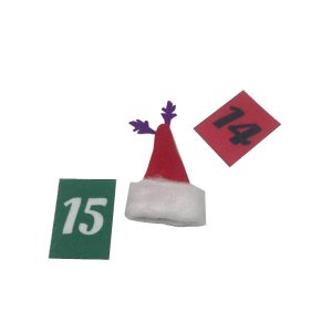 Mini Christmas hat with Advent calendar number cards 14 and 15