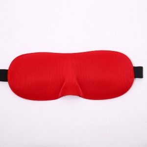 Red 3D contoured satin eye mask with soft padding