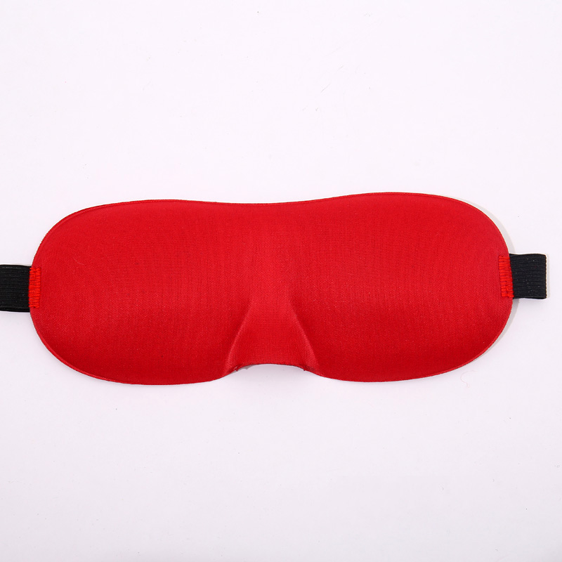 Red 3D contoured satin eye mask with soft padding