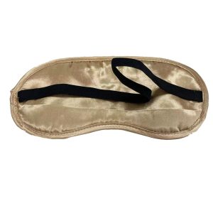 Satin sleep mask back view with black elastic strap