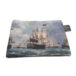 20x15cm full-print pencil case with classic sailing ship artwork front view