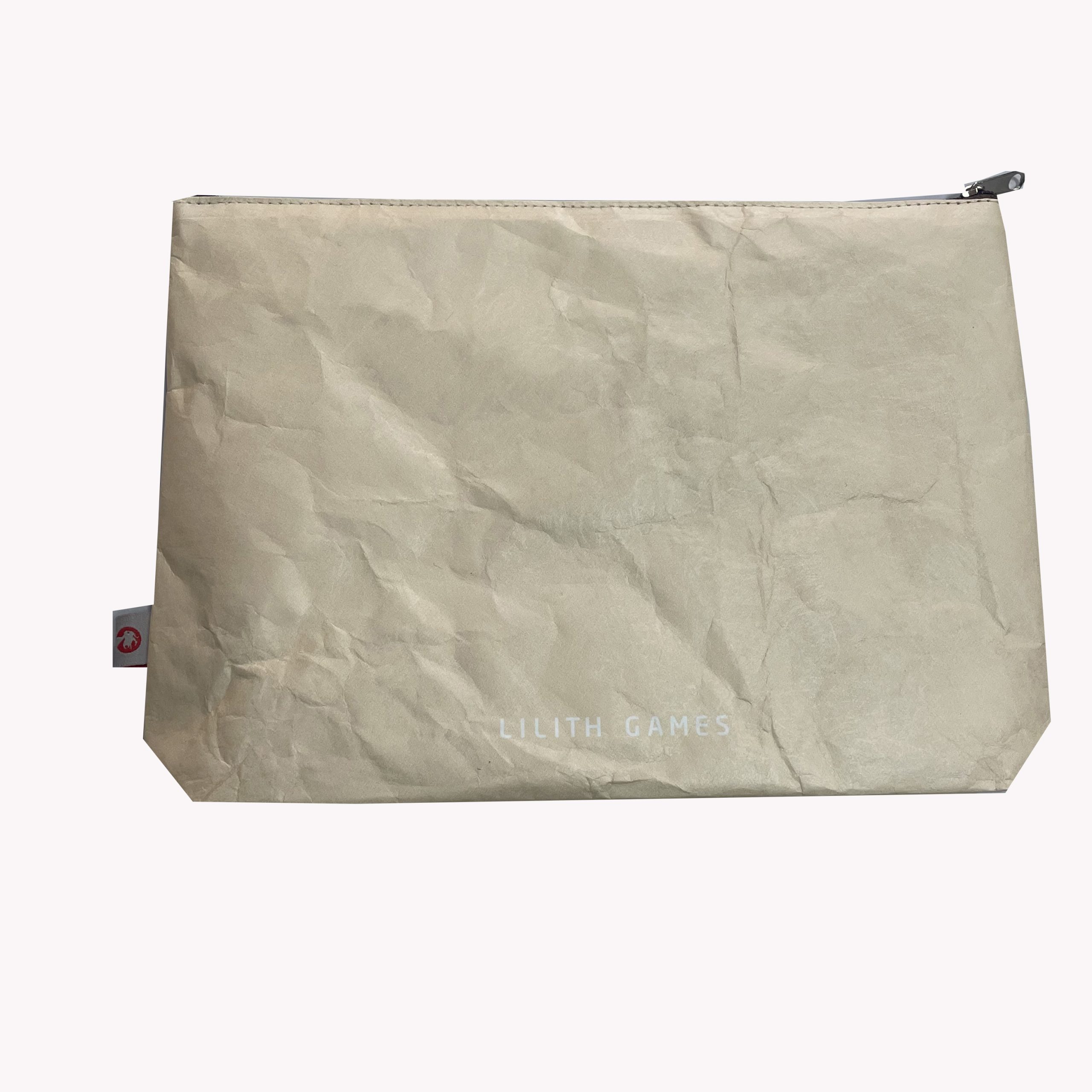 Beige Tyvek small coin purse with side woven brand label