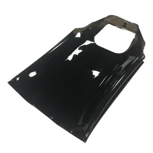 Angled view of black TPU trend tote bag showing glossy finish and structure