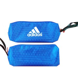 Blue football texture pouch bags with white adidas logo heat transfer print