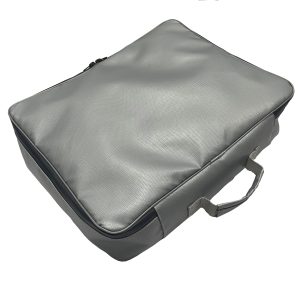 Grey document laptop storage bag side profile