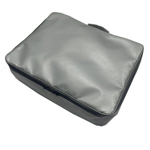 Grey multi-function carry bag for laptops and documents angled view