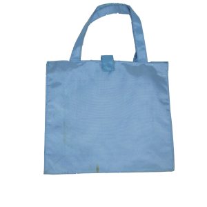 Solid light blue back view of cute kids tote bag