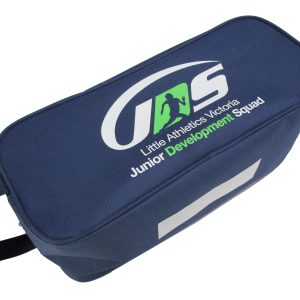 Navy athletic gear bag featuring a silver reflective safety strip