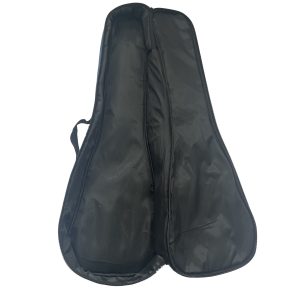 Soft black interior lining of navy blue portable instrument bag