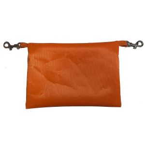 Plain back view of orange service dog clip-on pouch