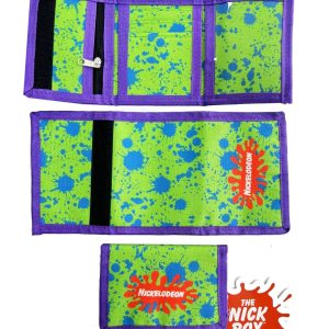 Open kids wallet showing clear PVC card slots and internal zipper compartment